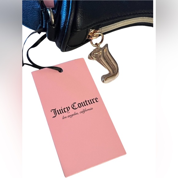 Juicy Couture NWT  Y2K  Black Liquorice Pink Rhinestone Juicy Bag Purse (P003) - Picture 8 of 8